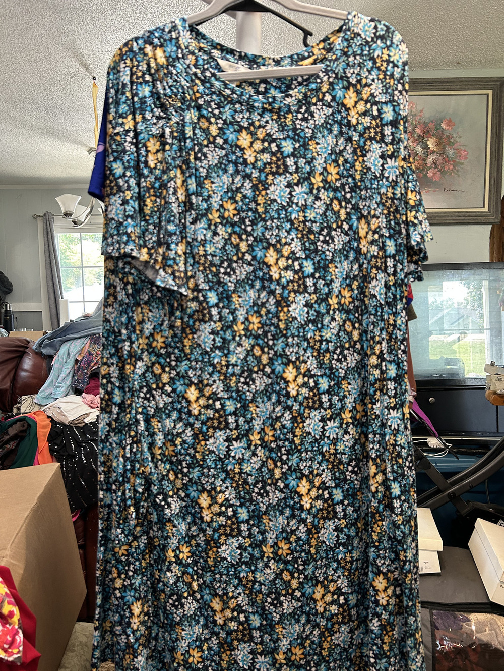 Terra & Sky Plus Size 2X Floral Rayon Spandex Dress